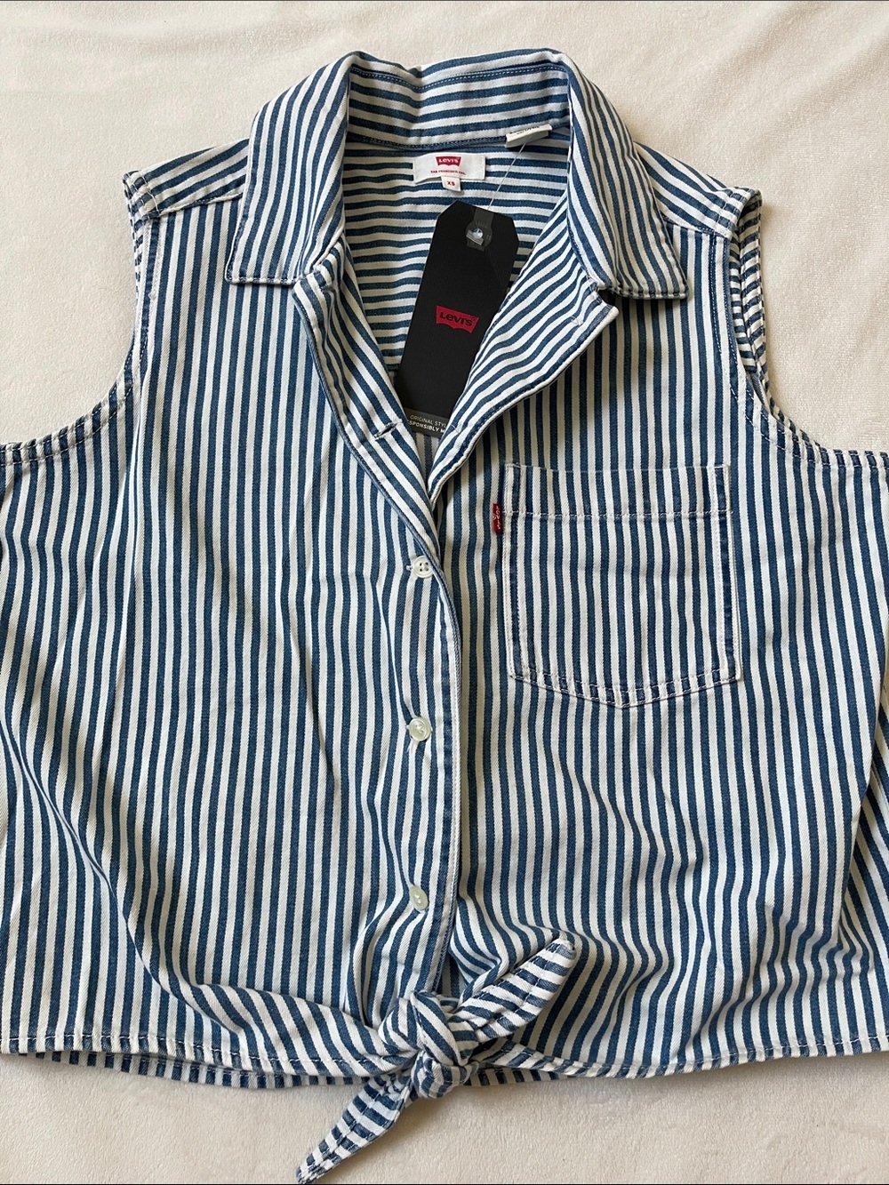 Levi’s Rumi Railroad Striped Vest Tie Top🚞